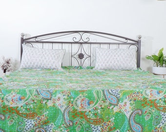 Indiase Pasley Print Kantha Quilt Beddengoed Handgemaakt Bed Spread Bruiloft Decor Kantha Quilt Gooi Prachtige Quilt