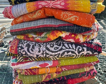 Wholesale Lot Of Indian Vintage Kantha Quilt Handmade Throw Reversible Blanket Bedspread Cotton Fabric BOHEMIAN quilt