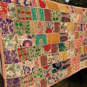 Arazzo da parete stile indiano Vintage bohémien arazzo da parete con Patchwork S