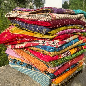 Groothandel veel Indiase vintage kantha-quilt handgemaakte omkeerbare deken