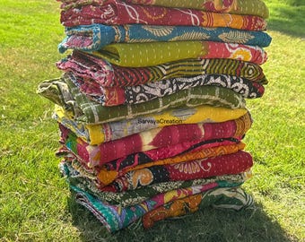 大判　138×200 インド　ヴィンテージカンタキルト　リバーシブル 大判 138×200 インド ヴィンテージカンタキルト リバーシブル 大判 138