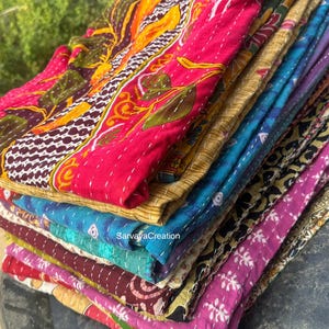 Groothandel veel Indiase vintage kantha-quilt handgemaakte omkeerbare deken