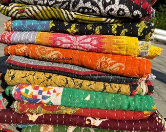 Wholesale Lot Of Indian Vintage Kantha Quilt Handmade Throw Reversible Blanket Bedspread Cotton Fabric BOHEMIAN quilt Boho Quilts For sale