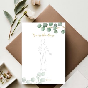 Guess the Dress Bridal Shower Game, Sketch the Dress, Download