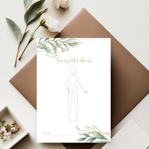 Guess the Dress Bridal Shower Game, Sketch the Dress, Download