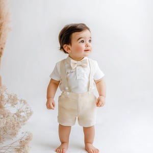 Ensemble de 3 vêtements pour bébé garçon pour le gâteau du 1er anniversaire, tenue pour garçon, baptême de nouveau-né, première séance photo, costume de mariage pour tout-petit, tenue de Pâques