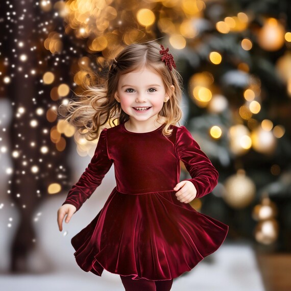 Vestido Negro Terciopelo Bolero De Terciopelo Para Niñas Manga