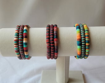 Heishi Clay Bead Bracelet Set