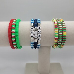 Weihnachtsarmbänder | Heishi Clay Perlenarmband Set | Urlaub Schmuck