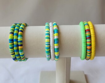 Heishi Clay Bead Bracelet Set