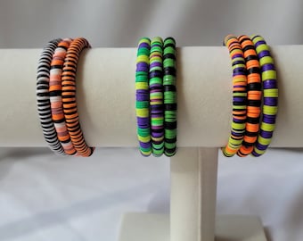 Halloween Bracelets - Heishi Clay Bead Bracelet Set