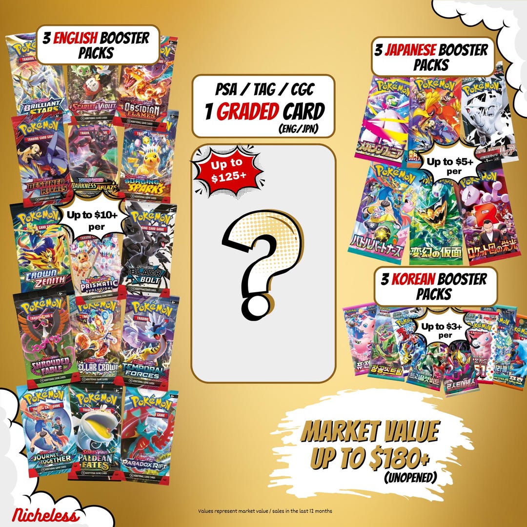 Pokemon Booster/graded Mystery Bag - Mega - Gold - Etsy Pokemon Booster/graded Mystery Bag - Mega - Gold - Etsy