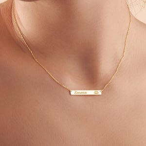 Dainty Bar Necklace, Engraved Bar Necklace, Custom Bar Necklace, Coordinates Necklace, Name Bar Necklace, Gift For Her, Christmas Gifts
