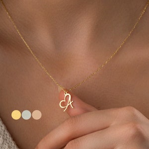 Gold Heart Initial Necklace • Custom Initial Necklace • Personalized Initial Necklace • Mothers Day Gift • Unique Gifts • Gift for Her