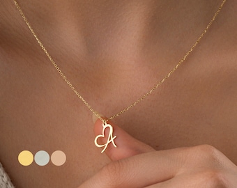 Gold Heart Initial Necklace • Custom Initial Necklace • Personalized Initial Necklace • Mothers Day Gift • Unique Gifts • Gift for Her