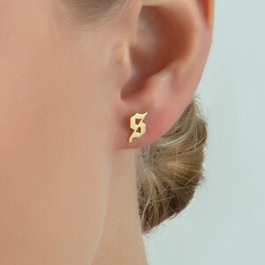 Gold Initial Earrings, Custom Initial Earrings, Personalized Initial Earrings, Personalized Gifts for Women, Mothers Day Gift for Her immagine 9