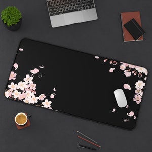 Grote Japanse minimalistische kersenbloesem gaming-muismat - bloemenbureauaccessoire, 3 verschillende maten