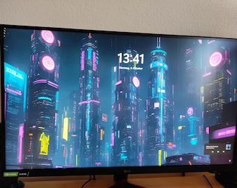 Futuristic Cyberpunk City Desktop Wallpaper - Vibrant Neon Nightscapes for an Ultra-Cool Workspace