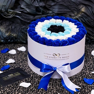 Gift Flower Large Box "Evil Eye" Handmade in Greece | Protection & Good Energy