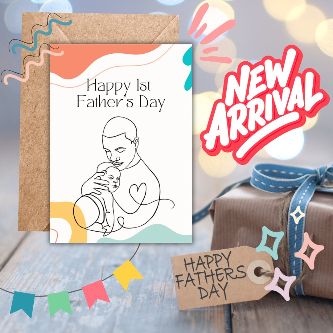 1st Father's Day Card, First Fathers Day Greeting, Happy Father's Day ...