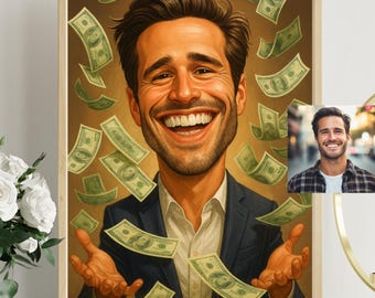 Custom Caricature Portrait: Funny Cartoon Gift from Photo (Digital File Included