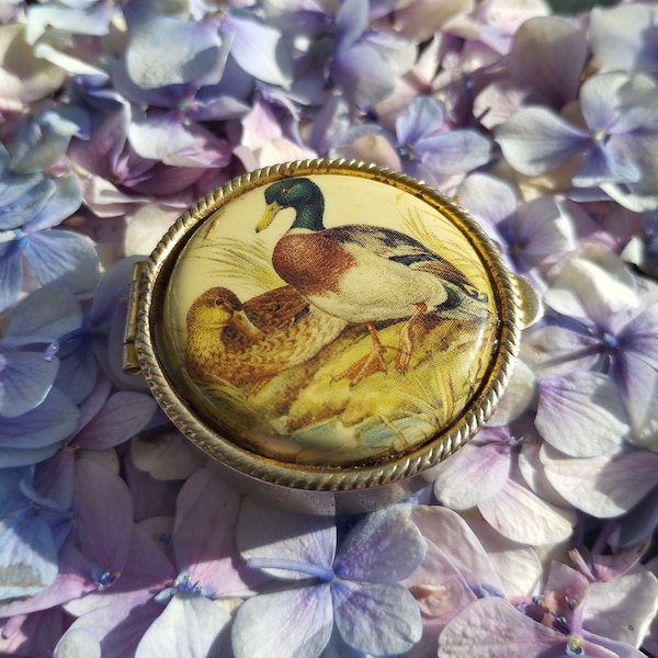 Organic lip balm pill box vintage ducks unique gift for best friend girlfriend wife sister birthday