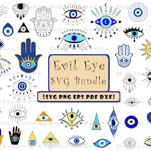邪眼、邪眼 PNG、邪眼 SVG バンドル、Humsa SVG カット ファイル、トルコの目 SVG、邪眼保護 SVG、デジタル ダウンロード、回路ファイル