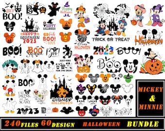 Paquete SVG de Halloween de Disney, Calabaza de Halloween, Fantasmas SVG, Paquete SVG de Ratón y amigos de Halloween, Boo SVG, Archivos de corte SVG de Halloween