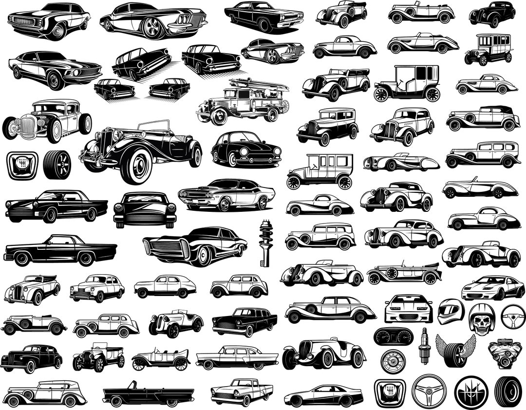 Mega Car Svg Bundle, Sports Car Svg, Classic Car Vector, Car Svg Bundle