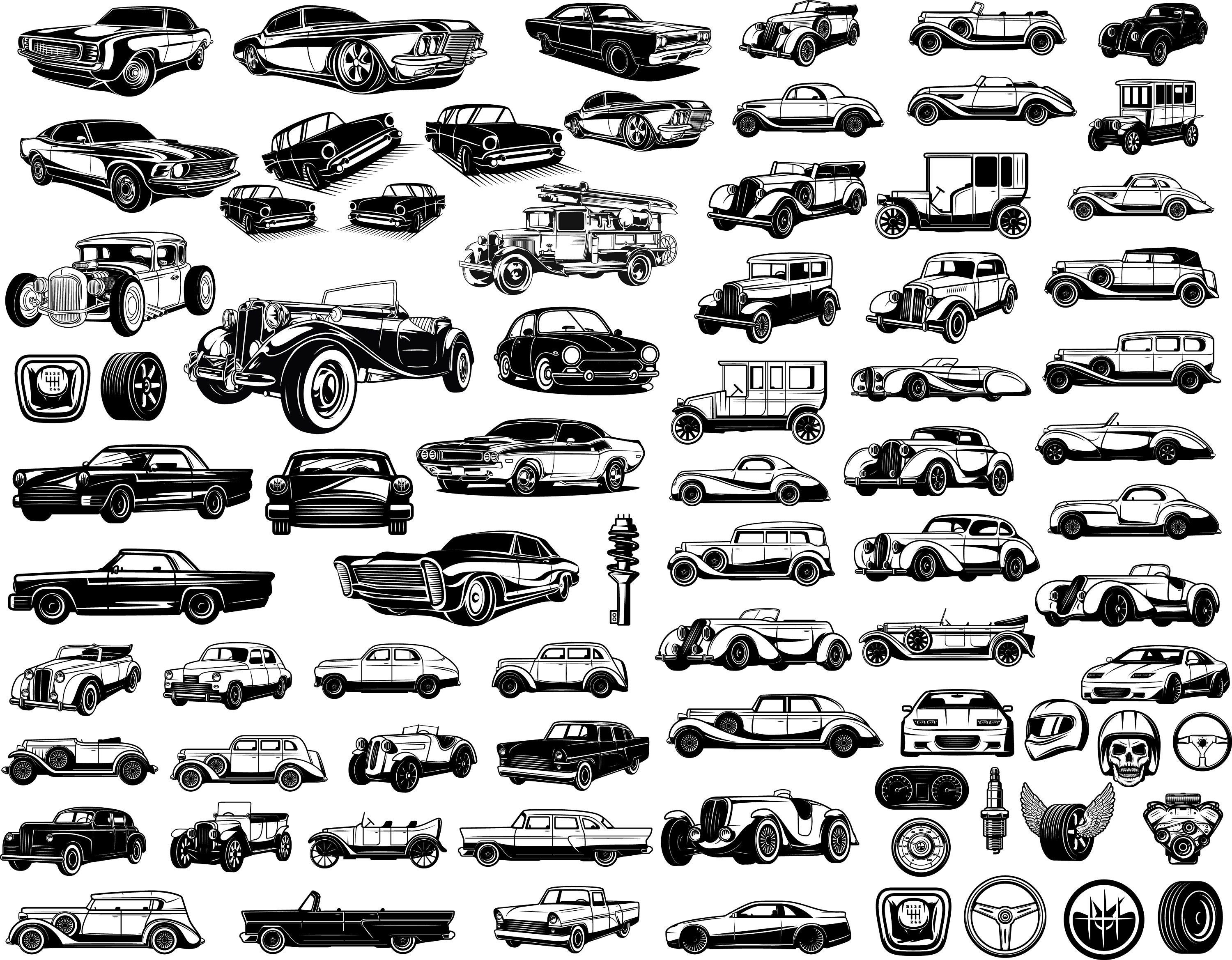 Mega Car Svg Bundle, Sports Car Svg, Classic Car Vector, Car Svg Bundle