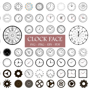 Cara del reloj svg, reloj svg, números de reloj svg, reloj de números romanos, imágenes prediseñadas de la cara del reloj, plantilla de la cara del reloj, silueta cricut corte svg
