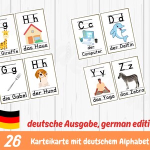 german alphabets flash cards,letters flash cards, Printable Cards Montessori preschool,2 set bundle,montessori flashcards