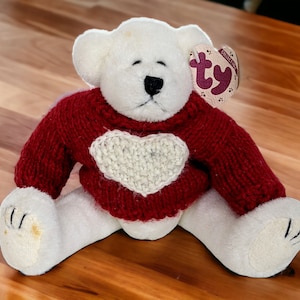 Vintage Ty The Attic Treasure Collection 1993 Teddy Bear Red Sweater Jointed