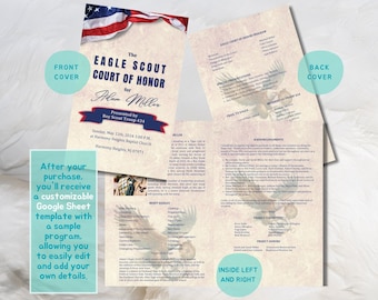 Court of Honor Program - Four Pages Program, Not an Instant Download, Printable Download