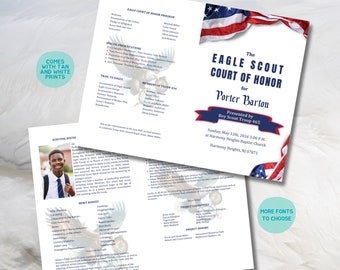 Court of Honor Program - Four Pages Program, Not an Instant Download, Printable Download