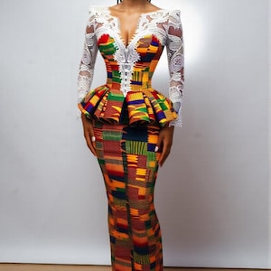 kente dresses with lace Lace Kente Dress