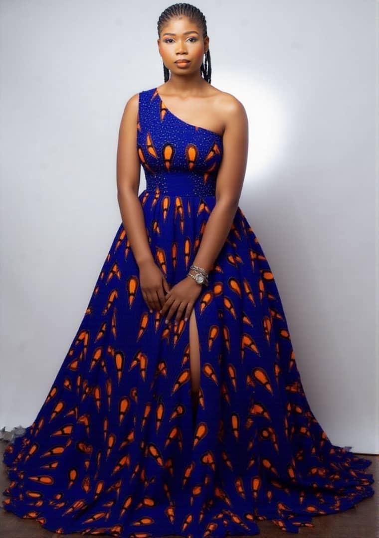 one shoulder ankara dress One shoulder Ankara dress