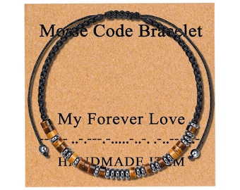 Personalisierte Morse-Code-Armband, meine ewige Liebe, Geburtstag Jahrestag Geschenk, verstellbares Armband, individuelles Geschenk für Männer Frauen Jungen Mädchen