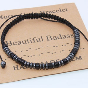 Bracelet code Morse personnalisé, bijoux personnalisés, cadeau d'anniversaire, bracelet réglable personnalisé, cadeau pour homme femme garçons filles image 3