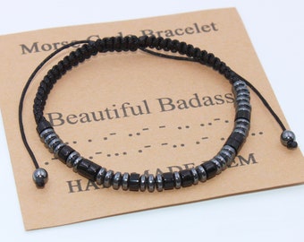 Pulsera personalizada de código Morse, te amo, regalo de cumpleaños de aniversario, pulsera personalizada, pulsera ajustable, regalo para hombres, mujeres, niños y niñas