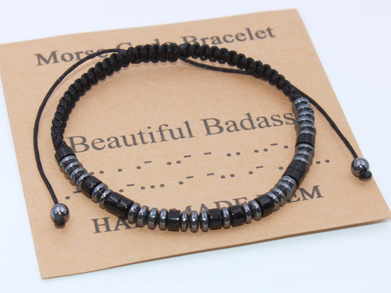 Bracelet personnalisé code Morse, Je t'aime, cadeau d'anniversaire, bracelet personnalisé, bracelet réglable, cadeau pour homme femme garçons filles image 1