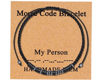 Custom Messages Personalized Morse Code Bracelet, My Person, Anniversary Birthday Gift, Adjustable Bracelet, Gift for Men Women Boys Girls