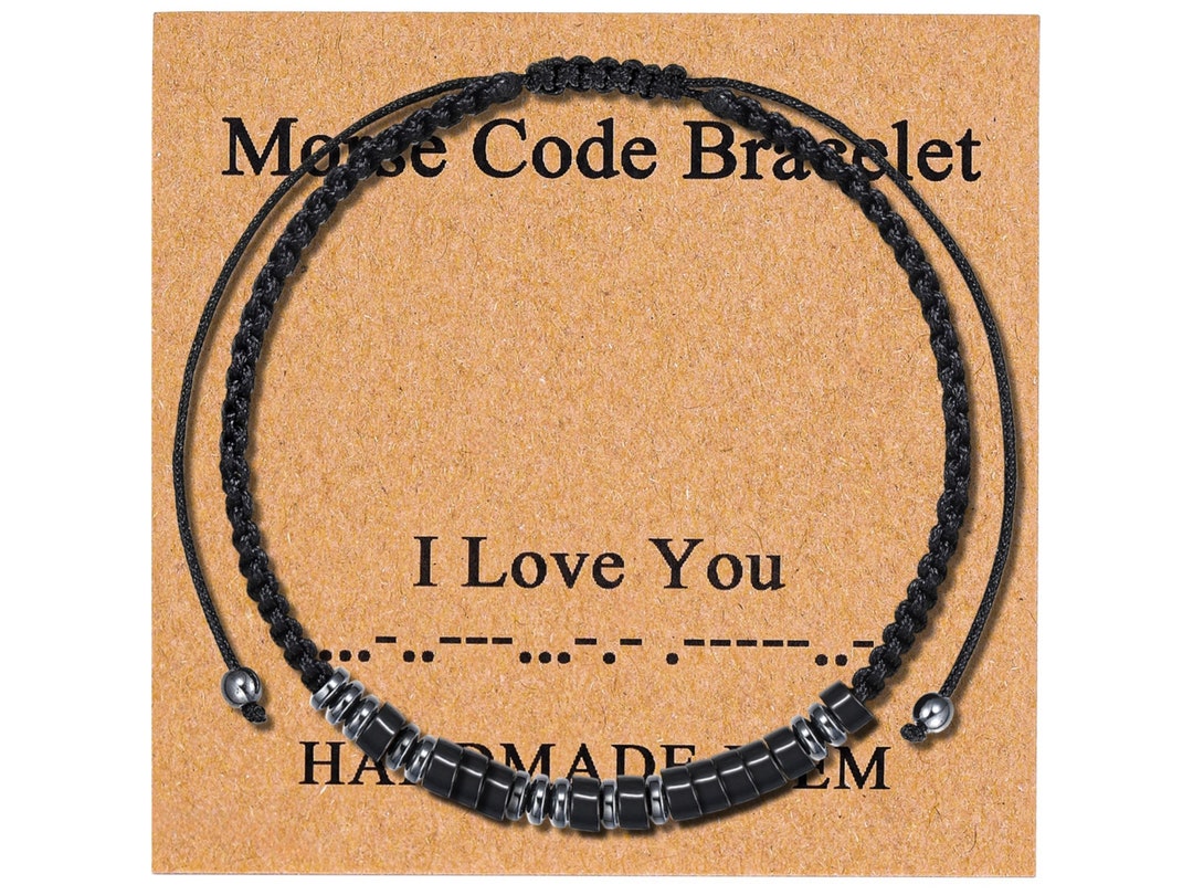 Valentines Gifts Custom Messages Personalized Morse Code Bracelet, I