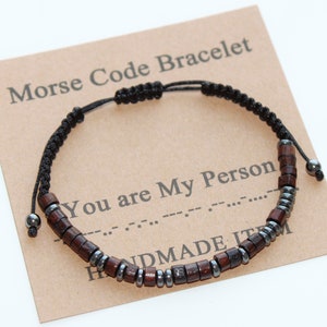 Personalized Morse Code Bracelet, You are My Person, Anniversary Birthday Gift, Adjustable Bracelet, Custom Gift for Men Women Boys Girls