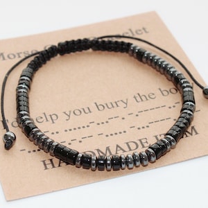 Personalized Morse Code Bracelet, I'd Help You Bury The Body, Custom Bracelet, Adjustable Bracelet,Secret Message Bracelet, Gift for Him Her