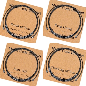 Personalized Morse Code Bracelet, I Love You, Anniversary Birthday Gift, Custom Bracelet, Adjustable Bracelet, Gift for Men Women Boys Girls image 9