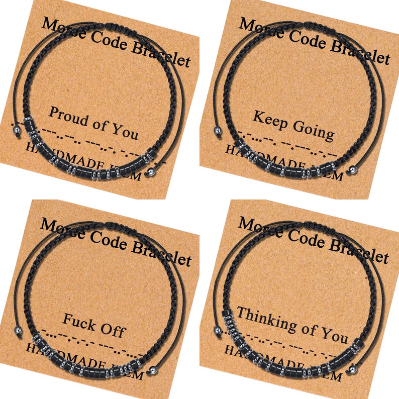 Bracelet personnalisé code Morse, Je t'aime, cadeau d'anniversaire, bracelet personnalisé, bracelet réglable, cadeau pour homme femme garçons filles image 9