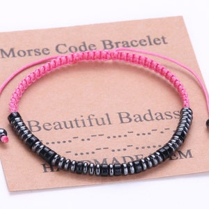 Bracelet code Morse personnalisé, bijoux personnalisés, cadeau d'anniversaire, bracelet réglable personnalisé, cadeau pour homme femme garçons filles image 1