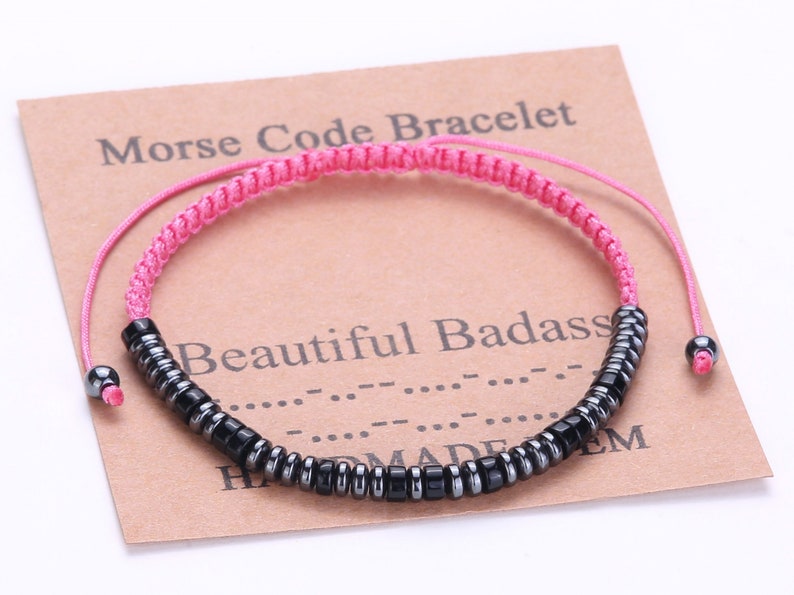 Bracelet code Morse personnalisé, bijoux personnalisés, cadeau d'anniversaire, bracelet réglable personnalisé, cadeau pour homme femme garçons filles image 1