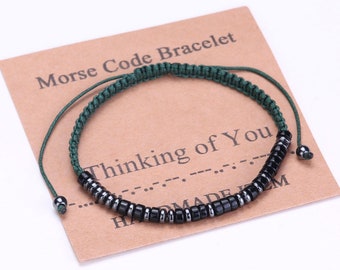 Personalized Morse Code Bracelet, I Love You, Anniversary Birthday Gift, Custom Bracelet, Adjustable Bracelet, Gift for Men Women Boys Girls